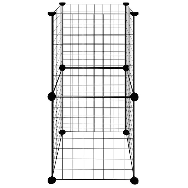 vidaXL 8-Panel Pet Cage Black 35x35 cm Steel