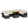 vidaXL 9 Piece Garden Sofa Set with Cushions Black Poly Rattan