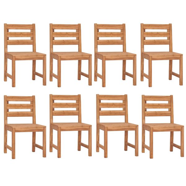 vidaXL 9 Piece Garden Dining Set Solid Wood Teak