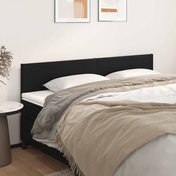 vidaXL Headboards Black 200x5x78/88 cm Faux Leather