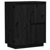 vidaXL Sideboard | Black | Solid Pine Wood | Sideboard | Rectangular