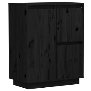vidaXL Sideboard | Black | Solid Pine Wood | Sideboard | Rectangular