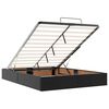 vidaXL Ottoman Storage Bed Frame without Mattress Black Double Faux Leather