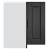 vidaXL Kitchen Wall Corner Cabinet "Porto" Black Engineered Wood