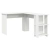vidaXL Corner Desk with Storage with Shelf White 140 x 113.5 x 75 cm