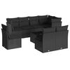 vidaXL 9 Piece Garden Sofa Set with Cushions Black Poly Rattan