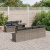 vidaXL Garden Sofa Set with Storage 8 pcs Grey Poly rattan