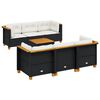 vidaXL 7 Piece Garden Sofa Set with Cushions Black Poly Rattan