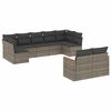 vidaXL 9 Piece Garden Sofa Set with Cushions Grey Poly Rattan