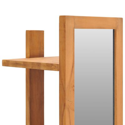 vidaXL Wall Mirror with Shelves 30x30x120 cm Solid Teak Wood