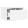 vidaXL Wall-mounted Bedside Cabinet with LED Lights White