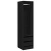 vidaXL Wardrobe with Drawers Black 50x50x200 cm Engineered Wood