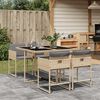 vidaXL 5 Piece Garden Dining Set with Cushions Mix Beige Poly Rattan