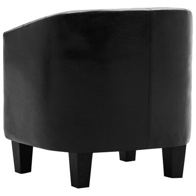 vidaXL Tub Chair Black Faux Leather