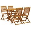 vidaXL 5 Piece Garden Dining Set Solid Wood Eucalyptus