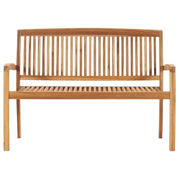 vidaXL 2-Seater Stacking Garden Bench 120 cm Solid Teak Wood