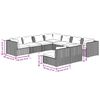 vidaXL 9 Piece Garden Lounge Set with Cushions Grey Poly Rattan
