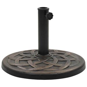vidaXL Parasol Base | Bronze | Polyresin | Medium | Heavy Duty | Round | Stylish