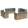 vidaXL 12 Piece Garden Sofa Set with Cushions Beige Poly Rattan