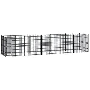 vidaXL Outdoor Dog Kennel Steel 18.43 m&sup2;