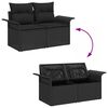 vidaXL Garden Sofa Set with Cushion 9 pcs Black Poly rattan