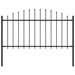 vidaXL Garden Fence with Spear Top Steel 170x150 cm Black