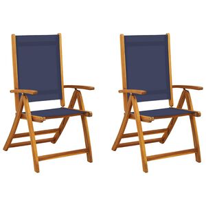 vidaXL Folding Chairs 2 pcs Solid Wood Acacia and Textilene