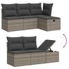 vidaXL 6 Piece Garden Sofa Set with Cushions Grey Poly Rattan