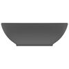 vidaXL Luxury Basin Oval-shaped Matt Dark Grey 40x33 cm Ceramic