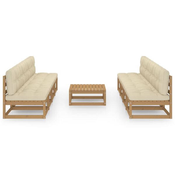 vidaXL 9 Piece Garden Lounge Set with Cushions Solid Pinewood