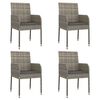 vidaXL 5 Piece Garden Dining Set with Cushions Grey Poly Rattan