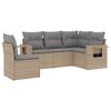 vidaXL 5 Piece Garden Sofa Set with Cushions Beige Poly Rattan
