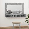 vidaXL Mirror Cabinet with LED Grey Sonoma 90x31.5x62 cm