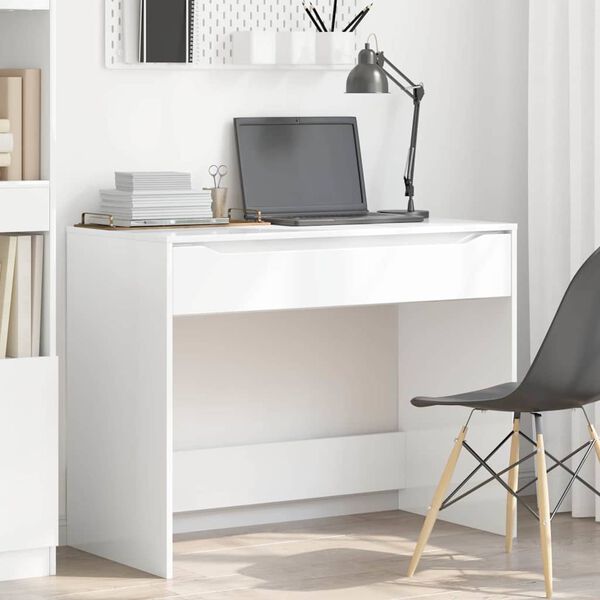 vidaXL Desk High Gloss White 100 x 50 x 78 cm Engineered Wood