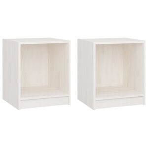 vidaXL Bedside Cabinets 2 pcs White 35,5x33,5x41,5 cm Solid Wood Pine