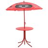 vidaXL 3 Piece Kids' Garden Bistro Set with Parasol Red