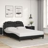 vidaXL Bed Frame "Viana" with LED without Mattress Black 137x190 cm