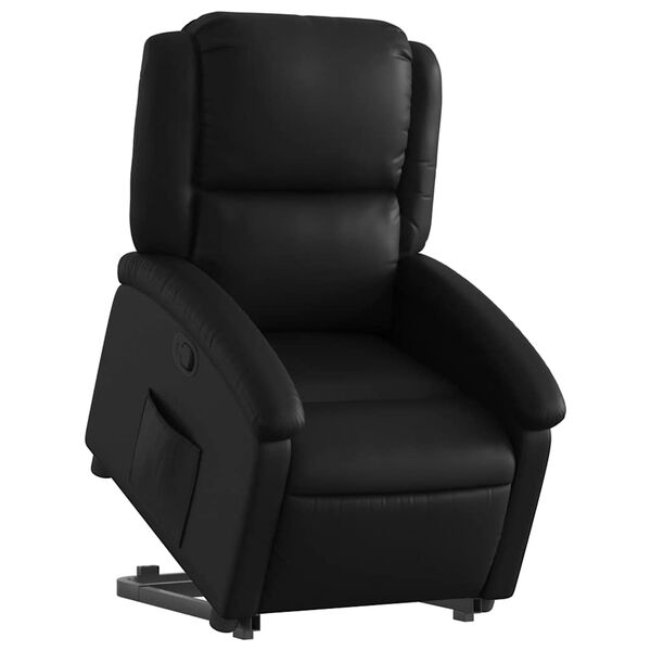 vidaXL Stand up Recliner Chair Black Faux Leather