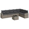 vidaXL 8 Piece Garden Sofa Set with Cushions Grey Poly Rattan