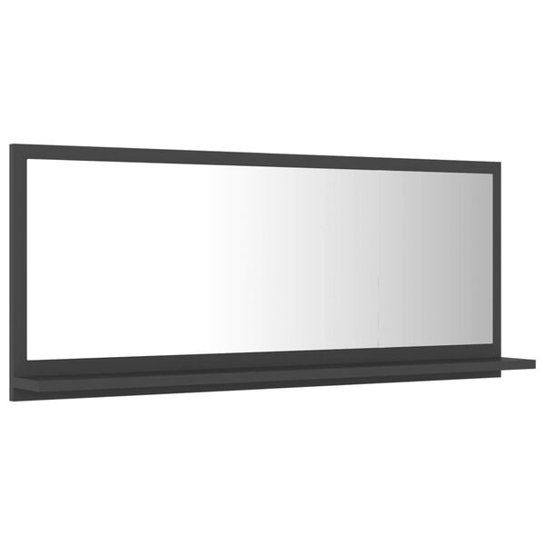 vidaXL Bathroom Mirror Grey 90x10.5x37 cm Engineered Wood