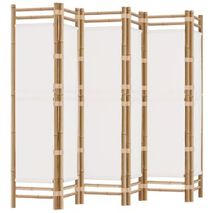 vidaXL Folding 6-Panel Room Divider 240 cm Bamboo and Canvas