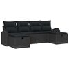 vidaXL Garden Sofa Set 6 pcs Black Poly Rattan