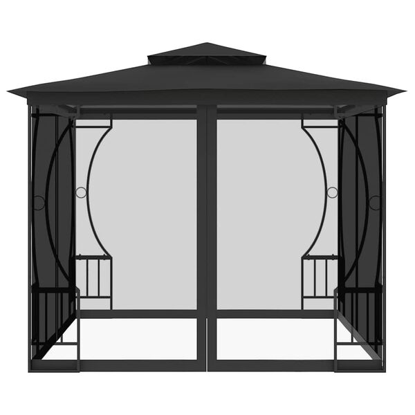 vidaXL Gazebo with Nets 300x300x265 cm Anthracite