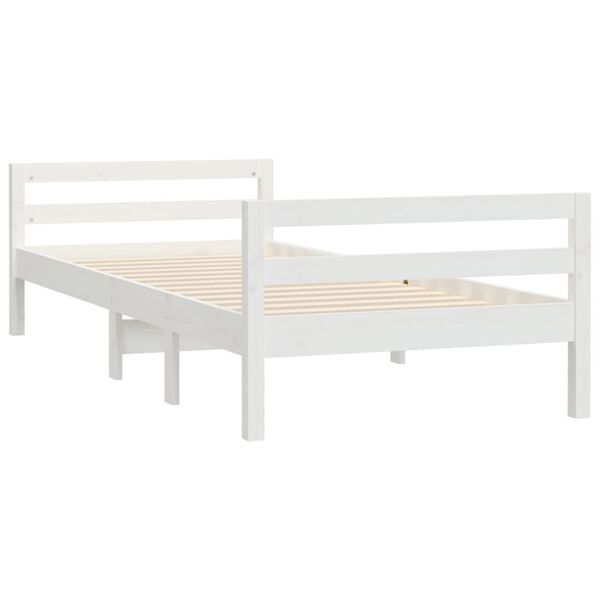 vidaXL Bed Frame without Mattress White 90x190 cm Single Solid Wood Pine