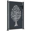 vidaXL Garden Gate Anthracite 100x150 cm Steel Tree Design
