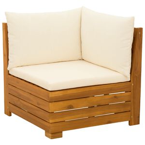 vidaXL Garden Sofa Corner Solid Acacia Wood Brown