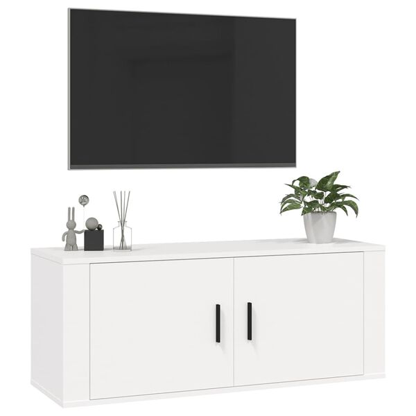 vidaXL Wall Mounted TV Cabinet White 100x34.5x40 cm