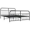 vidaXL Metal Bed Frame without Mattress with Footboard Black 180x200cm