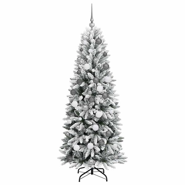 vidaXL Artificial Christmas Tree with 300 LEDs with Stand White 180 cm