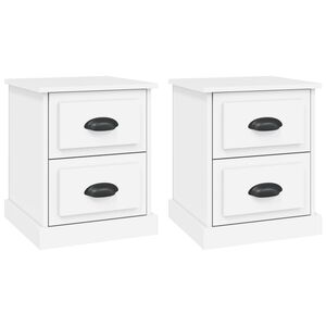 vidaXL Bedside Cabinets 2 pcs White 39x39x47.5 cm Engineered Wood